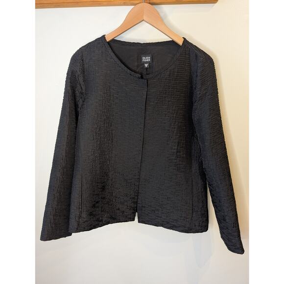 Eileen Fisher Jackets & Blazers - EILEEN FISHER Size XS Black  ~ 100% Silk ~ Pleated Blazer